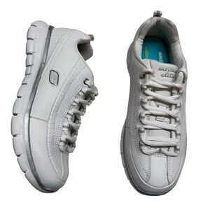 Skechers Elite Memory Foam 11798 Classic White and Silver Sneaker Shoes Womens 6